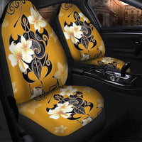 Hawaiian Turtle Plumeria Polynesian Car Seat Covers Yellow - AH - Polynesian Pride
