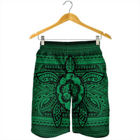 Hawaiian Turtle Polynesian Tribal Men's Shorts Green AH - Polynesian Pride