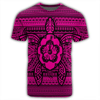 Hawaiian Turtle Polynesian Tribal T Shirt Pink AH - Polynesian Pride
