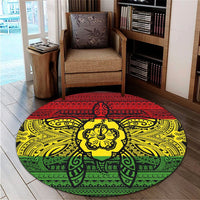 Hawaiian Turtle Polynesian Tribal Round Carpet Reggae AH - Polynesian Pride