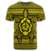 Hawaiian Turtle Polynesian Tribal T Shirt Yellow AH - Polynesian Pride