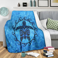 Hawaiian Turtle Polynesia Under The Sea Premium Blankets - AH - Polynesian Pride