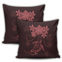 Hawaiian Turtles Hibiscus Plumeria Polynesian Pillow Covers - Pink - AH - Polynesian Pride
