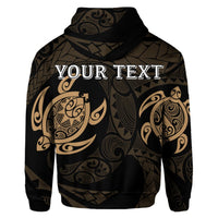 Custom Hawaiian Two Turtle Polynesian Hoodie Gold - Polynesian Pride