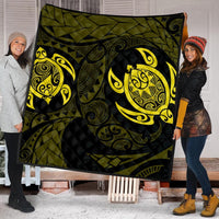 Hawaiian Two Turtle Polynesian Premium Quilts Yellow AH - Polynesian Pride