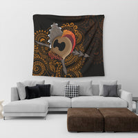 Hawaiian Warrior Helmet Kanaka Polynesian Tapestry - AH - Polynesian Pride