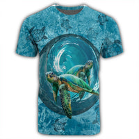 Hawaiian Whirlpool Turtle Polynesian T Shirt AH - Polynesian Pride