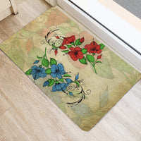 Hibibus Blue And Red Door Mat AH - Polynesian Pride