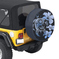 Hibiscus Plumeria Mix Polynesian Turtle Blue Spare Tire Cover AH - Polynesian Pride