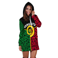 Vanuatu Hoodie Dress Polynesian Patterns Mix Flag LT6 - Polynesian Pride