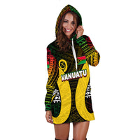 Vanuatu Hoodie Dress Polynesian Patterns Mix Pig Tusk LT6 - Polynesian Pride