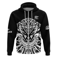 (Custom Text and Number) Aotearoa Silver Fern Rugby Sevens Hoodie Maori Tribal All Black LT9 Zip Hoodie Blue - Polynesian Pride