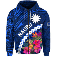 Nauru Independence Day Hoodie Polynesian Tropical LT9 Zip Hoodie Blue - Polynesian Pride