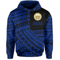 Polynesian Protect Mauna Kea Kanaka Maoli Hawaii Hoodie Blue Quarter Style - Polynesian Pride