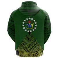 Cook Islands Zip Hoodie Polynesian Tattoo Seashore - Polynesian Pride