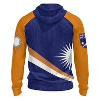 Marshall Islands Zip up Hoodie Flag With Patterns - Polynesian Pride