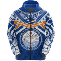Marshall Islands Rugby Zip Hoodie Forever Unisex Blue - Polynesian Pride