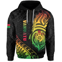 Vanuatu Rugby Zip Hoodie Turtle Color Unisex Black - Polynesian Pride