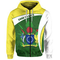 Cook Islands Rugby Zip Hoodie Fresh Lifestyle Unisex Green - Polynesian Pride