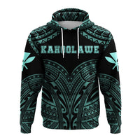 Hawaiian Kanaka Map Polynesian Kahoolawe Hoodie Turquoise Brad Style - Polynesian Pride