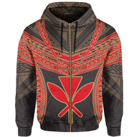 Hawaiian Kanaka Map Football Jersey Hoodie Zip Grey Roger Style - Polynesian Pride