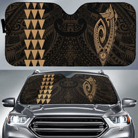 Kakau Polynesia Fish Hook Hawaii Car Sun Shade Auto Sun Shade Universal Fit Gold - Polynesian Pride