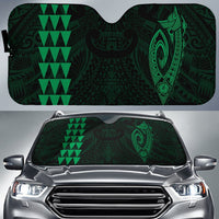 Kakau Polynesia Fish Hook Hawaii Car Sun Shade Auto Sun Shade Universal Fit Green - Polynesian Pride