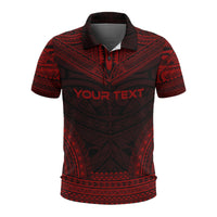 Hawaii Custom Polo Shirt Kanaka Maoli Polynesian Chief Tattoo Red Version Unisex Red - Polynesian Pride