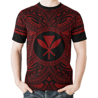 Kanaka Maoli All T Shirt Kanaka Maoli Coat Of Arms Polynesian Red Black - Polynesian Pride