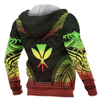 Kanaka Maoli Polynesian Chief Custom Zip up Hoodie Reggae Version - Polynesian Pride