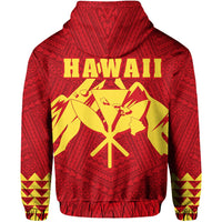 King Kanaka Kauka Zipper Hoodie Red - Polynesian Pride