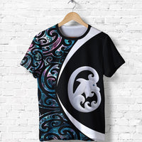 Aotearoa Maori Dolphin T Shirt, Koru Aihe Paua Shell Shirt Unisex Black - Polynesian Pride