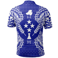 Kosrae Polo Shirt Kosrae Flag Map Polynesian Tattoo Blue - Polynesian Pride