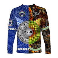 Samoa And Australia Aboriginal Long Sleeve Shirt Together LT8 - Polynesian Pride