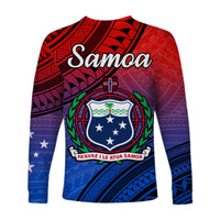 (Custom Personalised) Samoa Long Sleeve Shirt Style Gradient Sporty Original LT13 - Polynesian Pride