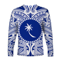 (Custom Personalised) Chuuk Flag Long Sleeve Shirt Micronesia Style Blue LT13 - Polynesian Pride
