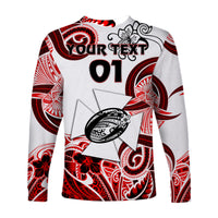 (Custom Personalised) Wallis and Futuna Polynesian Long Sleeve Shirt Unique Style - White LT8 - Polynesian Pride