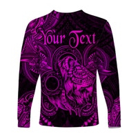 (Custom Personalised) Leo Zodiac Polynesian Long Sleeve Shirt Unique Style - Pink LT8 - Polynesian Pride