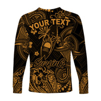 (Custom Personalised) Hawaii Surfing Polynesian Long Sleeve Shirt Unique Style - Gold LT8 - Polynesian Pride
