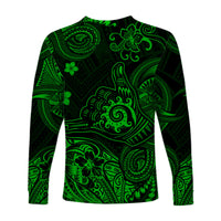 Hawaii Shaka Polynesian Long Sleeve Shirt Unique Style - Green LT8 - Polynesian Pride