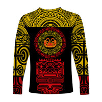 Marquesas Islands Long Sleeve Shirt Marquesan Tattoo Simplified Version - Yellow LT8 - Polynesian Pride