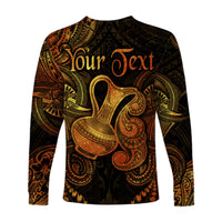 (Custom Personalised) Aquarius Zodiac Polynesian Long Sleeve Shirt Unique Style - Gold LT8 - Polynesian Pride