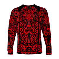 Marquesas Islands Long Sleeve Shirt Marquesan Tattoo Unique Style - Red LT8 - Polynesian Pride