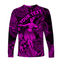 (Custom Personalised) Hawaii Hula Girl Polynesian Long Sleeve Shirt Unique Style - Pink LT8 - Polynesian Pride