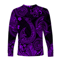 Hawaii Fish Hook Polynesian Long Sleeve Shirt Unique Style - Purple LT8 - Polynesian Pride