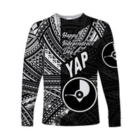 FSM Yap Long Sleeve Shirts Happy Independence Day Original Vibes - Black LT8 - Polynesian Pride