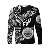 Federated States of Micronesia Long Sleeve Shirts FSM Original Style - Black LT8 - Polynesian Pride