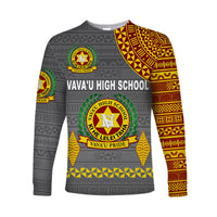 Tonga Vava'u High School Long Sleeve Shirt Simple Style - Grey LT8 - Polynesian Pride