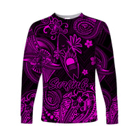 Hawaii Surfing Polynesian Long Sleeve Shirt Unique Style - Pink LT8 - Polynesian Pride