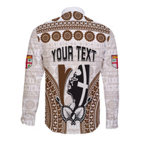 Custom Personalised Fiji Rugby Bati Long Sleeve Button Shirt Proud Tapa Pattern LT13 - Polynesian Pride
